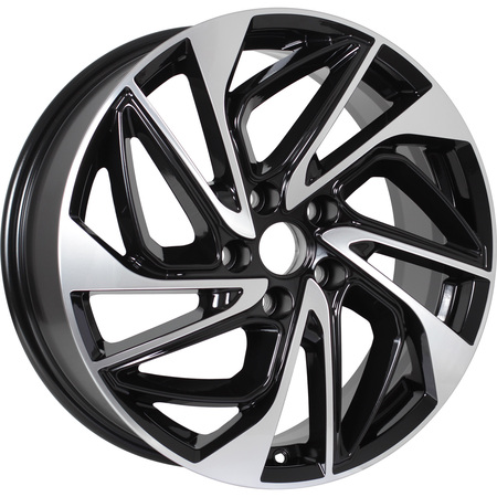 KD1810 (ZV 18_Tiguan) R18x7 5x112 ET43 CB57.1 Black_Front_Polished (КС883)