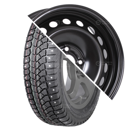 Brina Nordico (V-522) R15 195/65 91T шип   () + Логан 2 R15x6 4x100 ET40 CB60.1 Black  Brina Nordico (V-522) R15 195/65 91T шип    + Логан 2 R15x6 4x100 ET40 CB60.1 Black