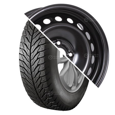 ALGA (НК-531)  R15 195/65 91T шип + Логан 2 R15x6 4x100 ET40 CB60.1 Black R15 195/65 91T шип + R15x6 4x100 ET40 CB60.1 Black