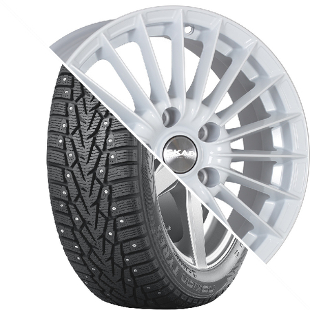 Nordman 7 R15 185/65 92T шип XL   () + Веритас R15x6 4x100 ET48 CB54.1 White  Nordman 7 R15 185/65 92T шип XL    + Веритас R15x6 4x100 ET48 CB54.1 White