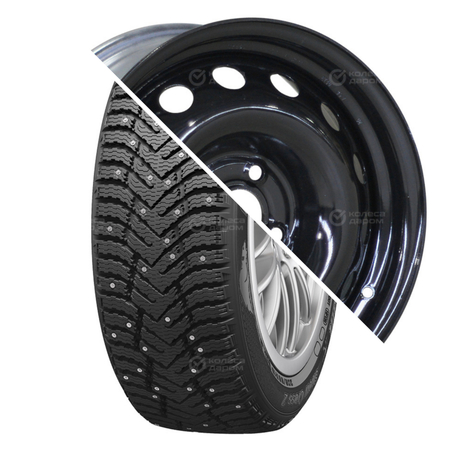 Snow Cross 2 R14 185/65 90T шип   () + 53A35D TREBL R14x5.5 4x100 ET35 CB57.1 Black  Snow Cross 2 R14 185/65 90T шип    + 53A35D TREBL R14x5.5 4x100 ET35 CB57.1 Black