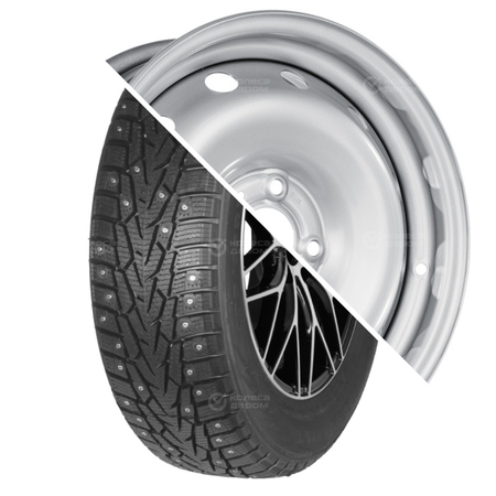 NORDMAN 7 R15 195/65 95T шип XL +15002 R15x6 4x100 ET40 CB60.1 Silver  NORDMAN 7 R15 195/65 95T шип XL +15002 R15x6 4x100 ET40 CB60.1 Silver