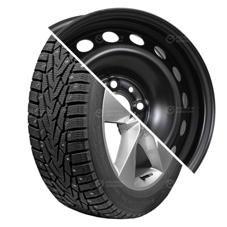 (Nokian Tyres)NORDMAN 7 R14 175/65 86T шип XL + ВАЗ 2170(16 отверстий)R14x5.5 4x98 ET35 CB58.6 Black R14 175/65 86T шип XL + R14x5.5 4x98 ET35 CB58.6 Black