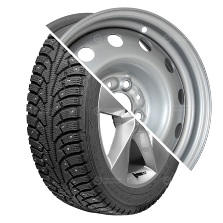 (Nokian Tyres) NORDMAN 5 R14 185/60 82T шип + 14003 R14x5.5 4x98 ET35 CB58.6 Silver R14 185/60 82T шип + R14x5.5 4x98 ET35 CB58.6 Silver