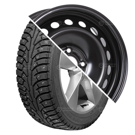 (Nokian Tyres) NORDMAN 5 R15 185/65 92T шип XL + Логан 2 R15x6 4x100 ET40 CB60.1 Black R15 185/65 92T шип XL + R15x6 4x100 ET40 CB60.1 Black