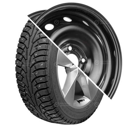 (Nokian Tyres) NORDMAN 5 R15 185/65 92T шип XL + 15001 R15x6 4x100 ET50 CB60.1 Black R15 185/65 92T шип XL + R15x6 4x100 ET50 CB60.1 Black