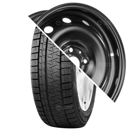 Ice Friction R15 185/65 92T XL + 15003 R15x6 4x100 ET46 CB54.1 Black  R15 185/65 92T XL + R15x6 4x100 ET46 CB54.1 Black