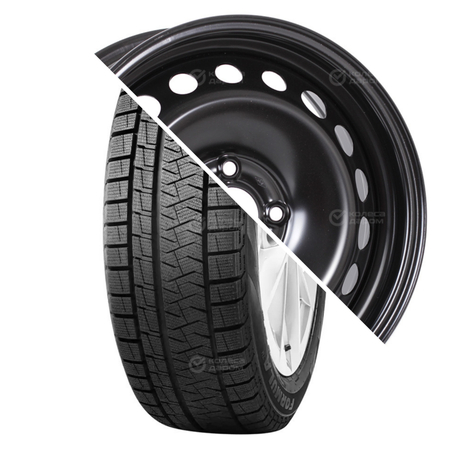 Ice Friction R15 195/65 95T XL + Логан 2 R15x6 4x100 ET40 CB60.1 Black  R15 195/65 95T XL + R15x6 4x100 ET40 CB60.1 Black