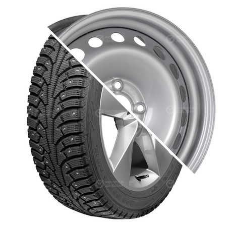 NORDMAN 5 R15 185/65 92T шип XL + Логан 2 R15x6 4x100 ET40 CB60.1 Silver R15 185/65 92T шип XL + R15x6 4x100 ET40 CB60.1 Silver