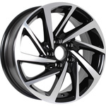 KDW KD1530 R15x6 5x100 ET38 CB57.1 Black_Front_Polished