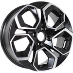 KDW KD1620 R16x6.5 5x108 ET45 CB63.4 Black_Front_Polished