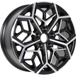 KDW KD1710 R17x7 5x108 ET50 CB63.4 Black_Front_Polished