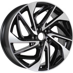 KDW KD1810 (ZV 18_Tiguan) R18x7 5x112 ET43 CB57.1 Black_Front_Polished (КС883)