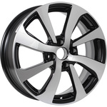 KDW KD1640 (ZV 16_Sandero Stepway) R16x6 4x100 ET37 CB60.1 Black_Front_Polished (КС893)