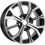 KDW KD1549 (ZV 15_Vesta) R15x6 4x100 ET50 CB60.1 Black_Front_Polished