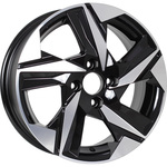 KDW KD1520 R15x6 4x100 ET46 CB60.1 Black_Front_Polished (Мятый обод)*
