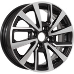 KDW KD1430 R14x5.5 4x100 ET40 CB54.1 Black_Front_Polished