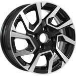 KDW KD1420 R14x5.5 4x100 ET40 CB54.1 Black_Front_Polished