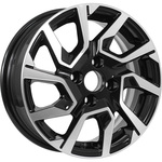 KDW KD1420 R14x5.5 4x98 ET35 CB58.5 Black_Front_Polished (Дефект ЛКП)*