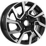 KDW KD1420 R14x5.5 4x100 ET40 CB54.1 Black_Front_Polished (Мятый обод + Следы монтажа)***